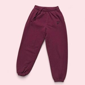 Victoria’s Secret Ivy Fleece Campus Sweatpants in burgundy